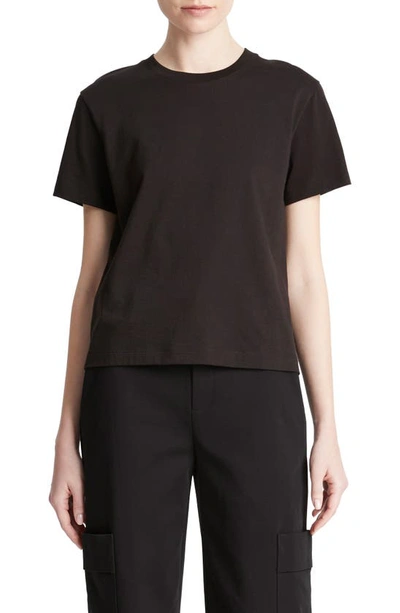 Shop Vince Pima Cotton Crewneck T-shirt In Black