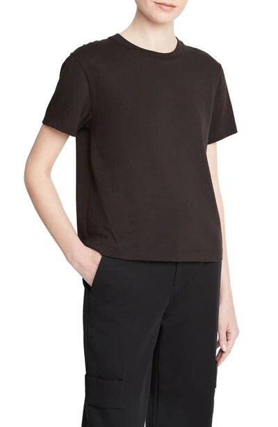Vince Pima Cotton Crewneck T-shirt In Black