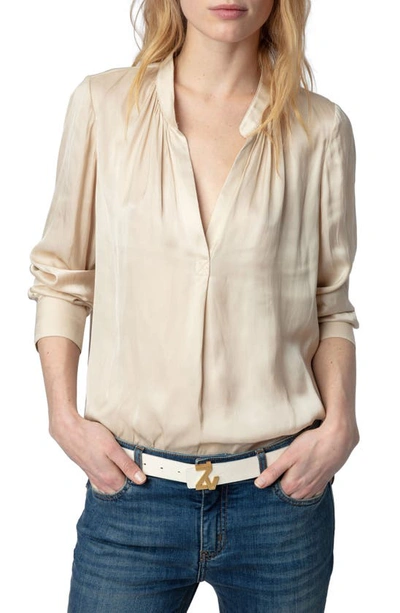 Shop Zadig & Voltaire Tink Satin Blouse In Scout