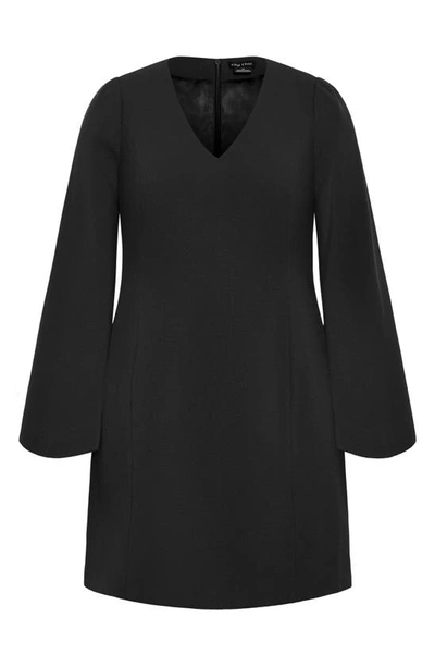 Shop City Chic Amaya Long Sleeve Minidress In Black