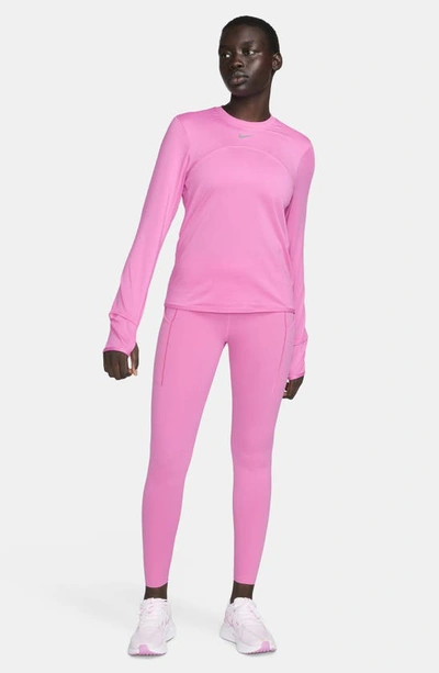 Shop Nike Dri-fit Swift Element Uv Running Top In Playful Pink