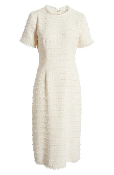 Shop Zoe And Claire Fitted Midi Dress In Ivory