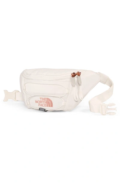 Shop The North Face Jester Luxe Belt Bag In Gardenia White/ Coral Metallic