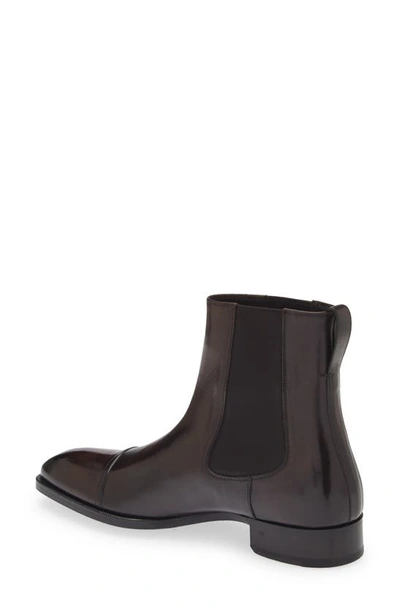 Tom Ford Burnished Leather Ankle Boot In Bruno