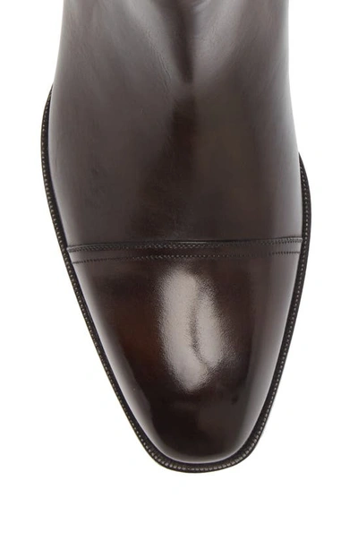 Tom Ford Burnished Leather Ankle Boot In Bruno