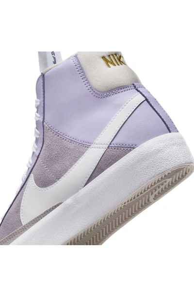 Shop Nike Kids' Blazer Mid '77 Se Sneaker In Lilac/ Orewood/ Grape/ White