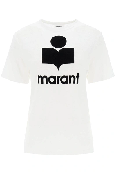 Shop Isabel Marant Étoile Isabel Marant Etoile Zewel T-shirt With Flocked Logo In White