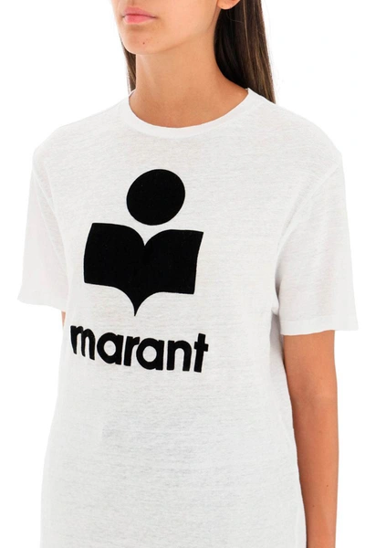 Shop Isabel Marant Étoile Isabel Marant Etoile Zewel T-shirt With Flocked Logo In White
