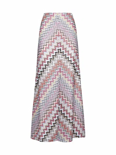 Shop Missoni Skirts In Pink Wht Tone Multic