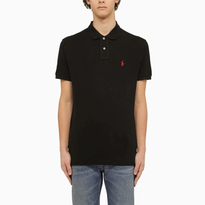 Shop Polo Ralph Lauren Piqué Polo Shirt With Logo In Black