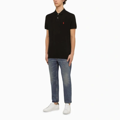 Shop Polo Ralph Lauren Piqué Polo Shirt With Logo In Black
