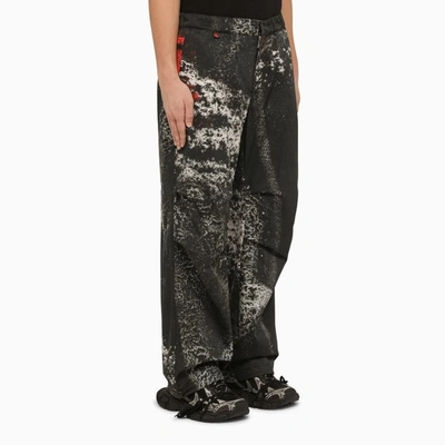 Shop M44 Label Group 44 Label Group Baggy/loose Trousers With Ash Print In Black