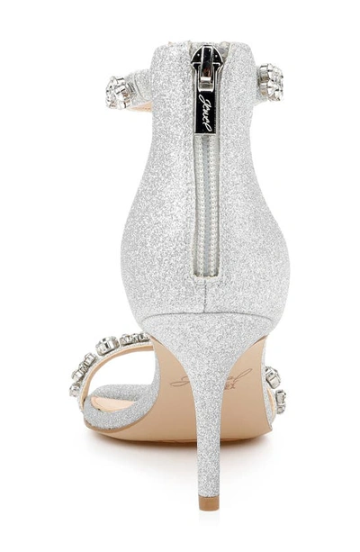 Jewel Badgley Mischka Dustyn Metallic Sandal In Silver