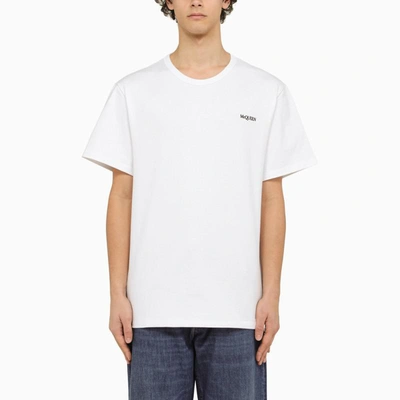 Shop Alexander Mcqueen T-shirt With Logo Embroidery In White