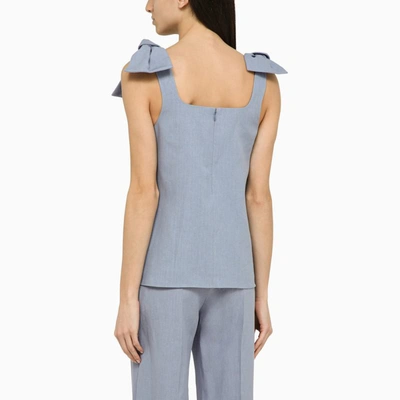 Shop Chloé Light Tank Top With Bows In Blue