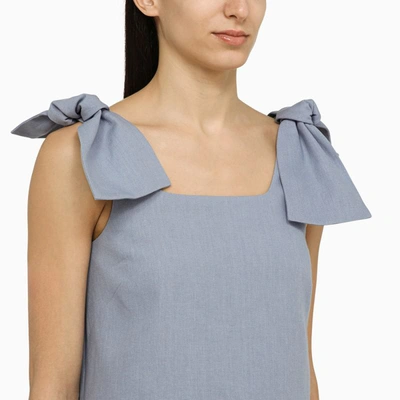 Shop Chloé Light Tank Top With Bows In Blue