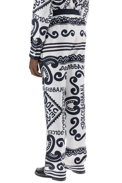 Shop Dolce & Gabbana Pajama Pants With Marina Print In Multicolor