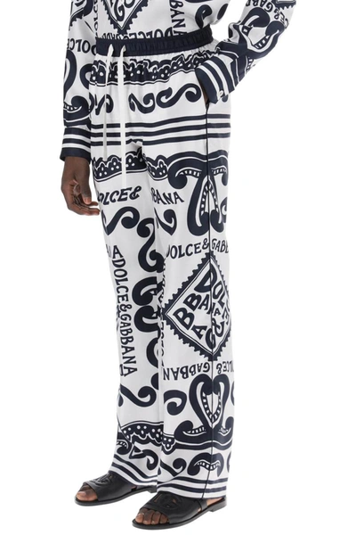 Shop Dolce & Gabbana Pajama Pants With Marina Print In Multicolor