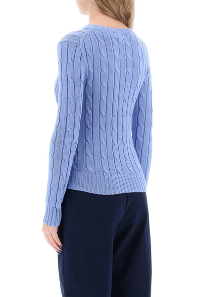 Shop Polo Ralph Lauren Cable Knit Cotton Sweater In Blue