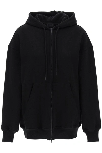 Shop Wardrobe.nyc Oversized Zip-up Hoodie In Black