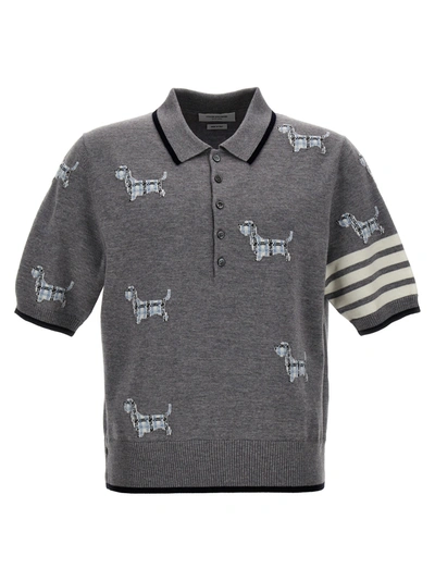 Shop Thom Browne Hector Polo In Gray