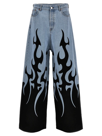 Shop Vetements Fire Big Shape Jeans In Multicolor