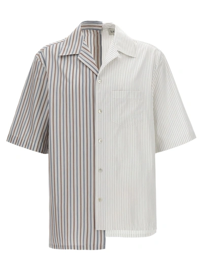 Shop Lanvin Asymmetric Striped Shirt Shirt, Blouse In Multicolor