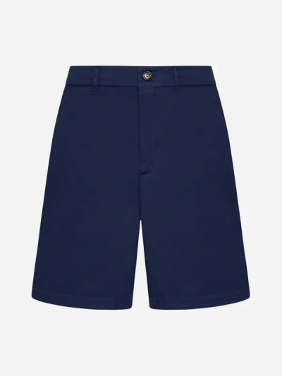 Shop Brunello Cucinelli Cotton Shorts In Prussian Blue