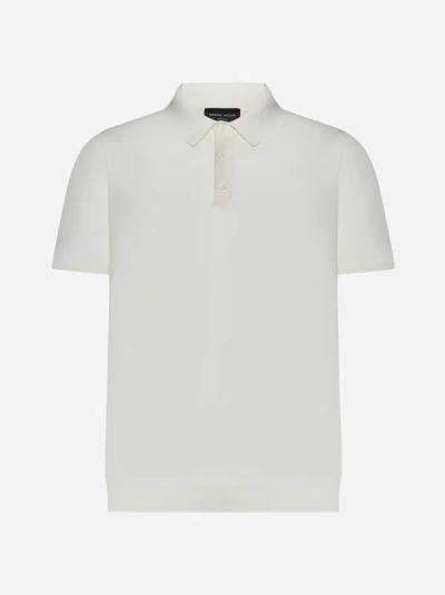 Shop Roberto Collina Cotton Polo Shirt In Milk