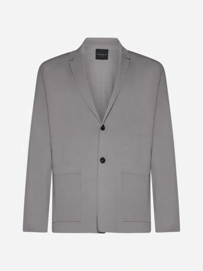 Shop Roberto Collina Lapels Cotton Cardigan In Grey