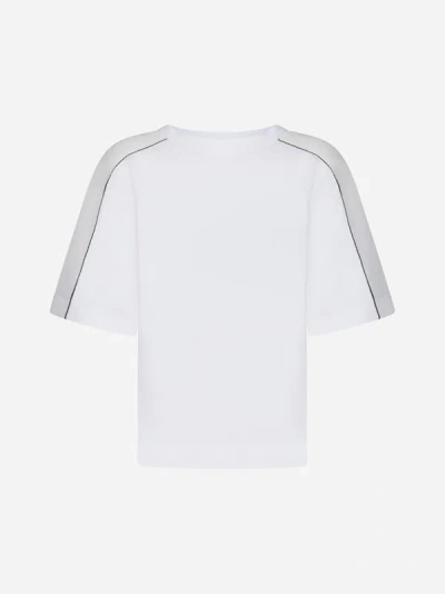 Shop Brunello Cucinelli Monile Cotton T-shirt In White