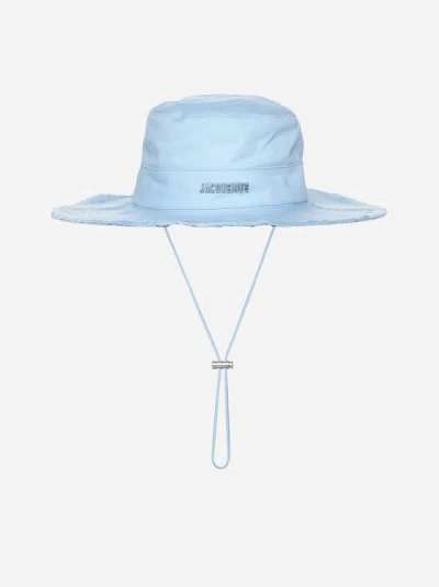 Shop Jacquemus Le Bob Artichaut Cotton Hat In Light Blue