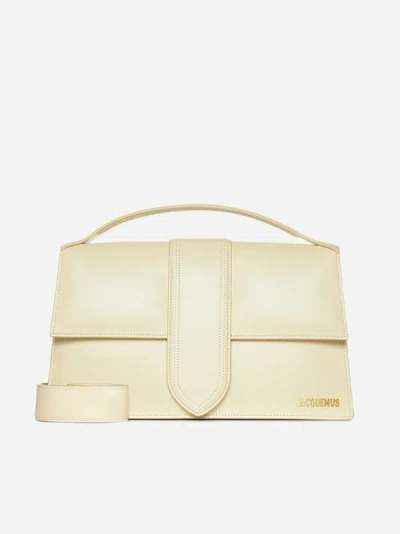 Shop Jacquemus Le Bambinou Leather Bag In Ivory