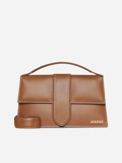Shop Jacquemus Le Bambinou Leather Bag In Light Brown
