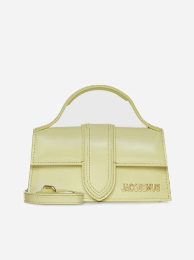 Shop Jacquemus Le Bambino Leather Bag In Pale Yellow