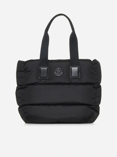 Shop Moncler Caradoc Quilted Nylon Tote Bag In Black