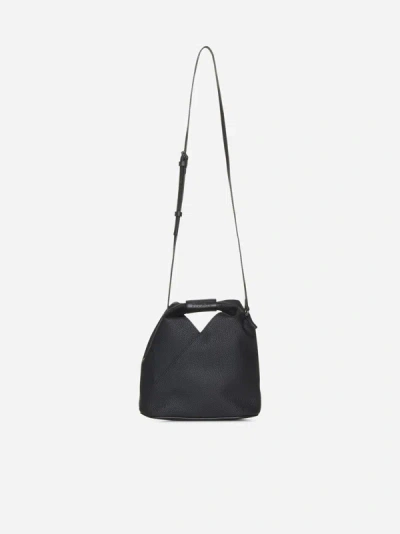 Shop Mm6 Maison Margiela Japanese Crossbody Leather Bag In Black