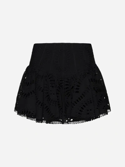 Shop Charo Ruiz Favik Broderie Anglaise Miniskirt In Black