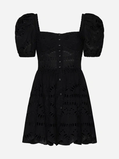 Shop Charo Ruiz Ayiak Broderie Anglaise Mini Dress In Black