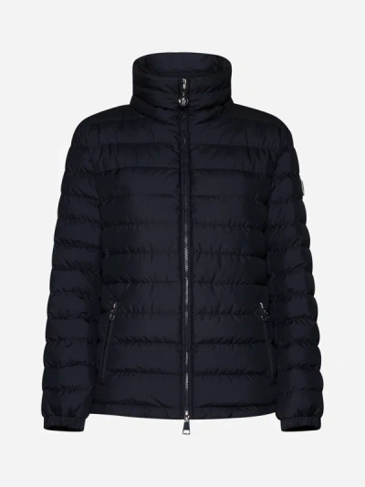 Shop Moncler Abderos Quilted Nylon Down Jacket In Blue