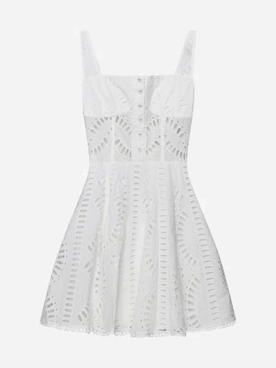 Shop Charo Ruiz Ricka Broderie Anglaise Mini Dress In White