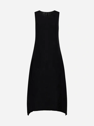 Shop Uma Wang Aerial Viscose Midi Dress In Black