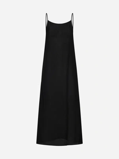 Shop Uma Wang Anaya Viscose Midi Dress In Black