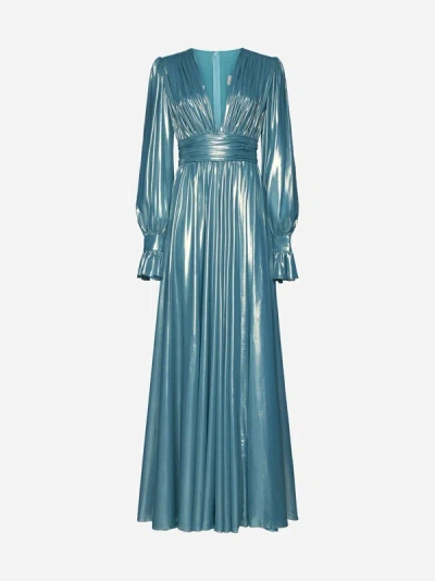 Shop Blanca Vita Agastache Long Dress In Turquoise