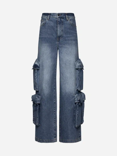 Amiri Baggy Cargo Jeans In River Indigo
