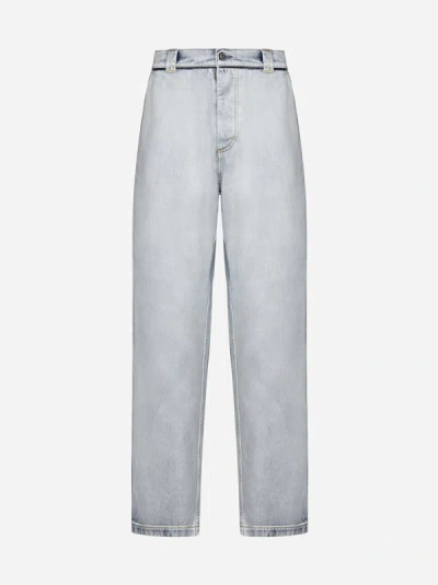 Shop Maison Margiela Contrast Profiles Jeans In Icy Slip