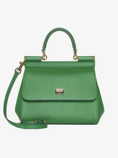 Shop Dolce & Gabbana Sicily Small Leather Bag In Green