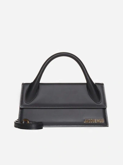 Shop Jacquemus Le Chiquito Long Leather Bag In Black