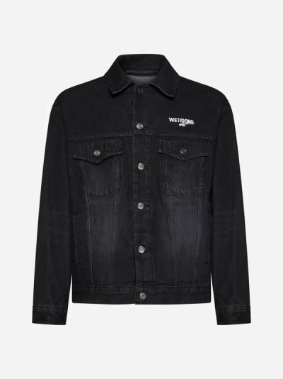 Shop We11 Done Loose-fit Denim Trucker Jacket In Black