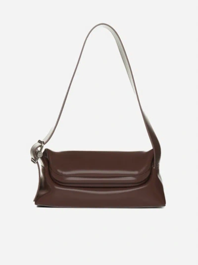 Shop Osoi Folder Brot Leather Bag In Choco Brown